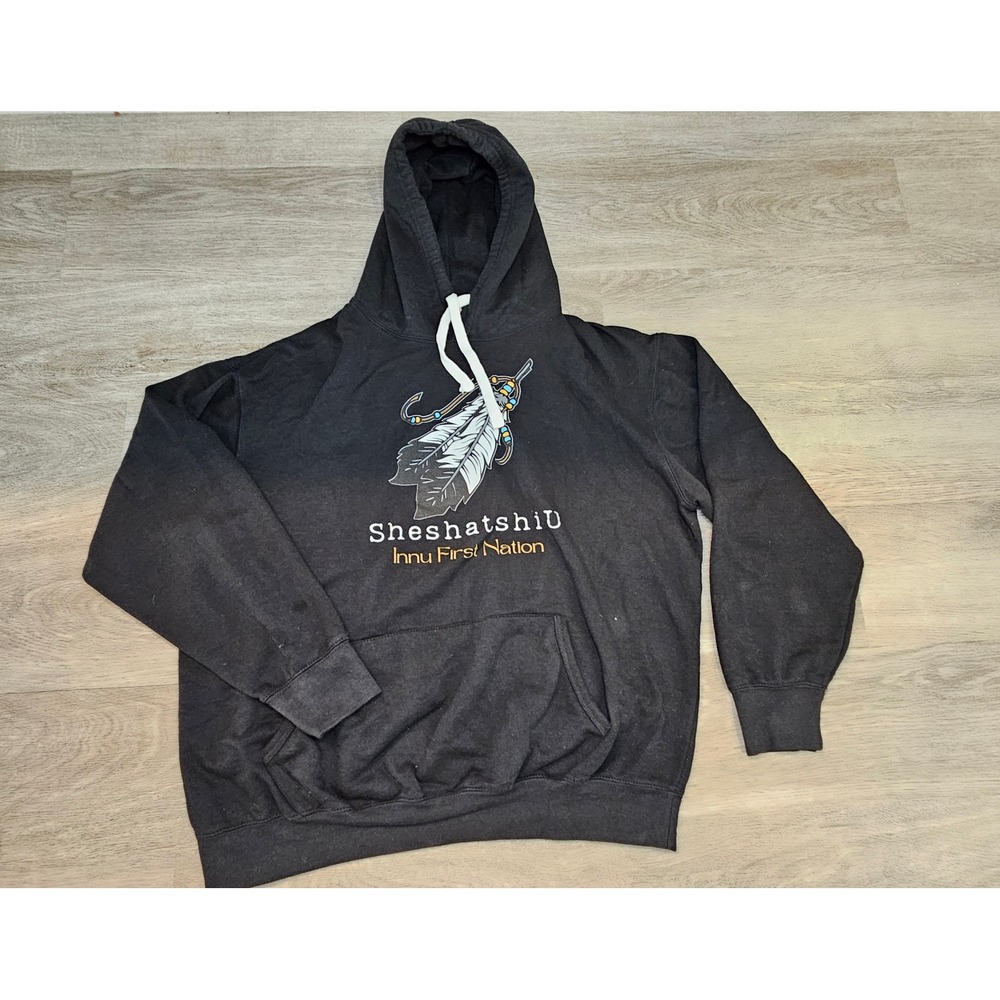 Fleece Factory Sheshatshiu Innu First Nation Hoodie Black XXL Graphic Pullover